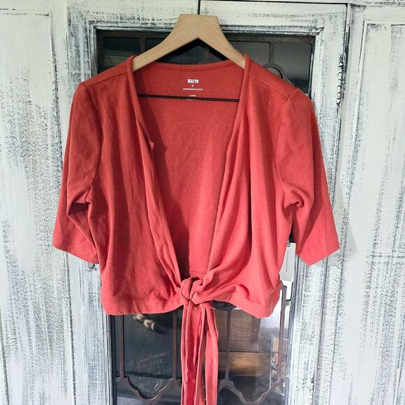 Anthropologie Ballerina Wrap Top Burnt Orange - Large - NEW - Picture 4 of 4